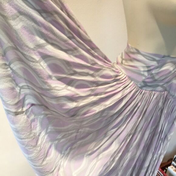 Kenneth Cole Reaction drop waist fitted lined silk skirt purple lavender multi - Picture 5 of 16